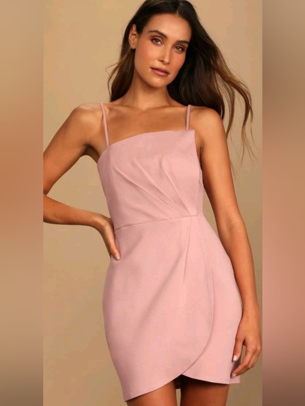 Lulus Drinks On Me Mauve Pink Sleeveless Pleated Bodycon Dress